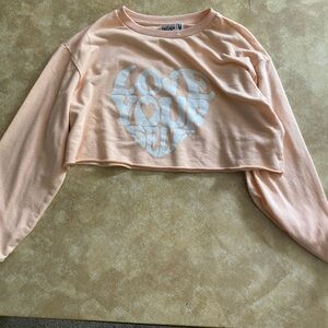 Refuge Orange Graphic Crop Sweatshirt